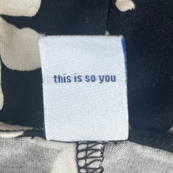 Old Navy Shift Dress Size Small Tall ST Black Floral LS Knit Swing Black - Picture 7 of 9